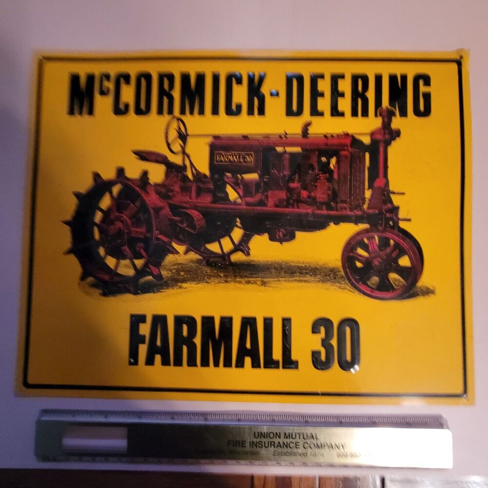 McCormick-Deering farmall 30 Tractor sign Yellow and Red